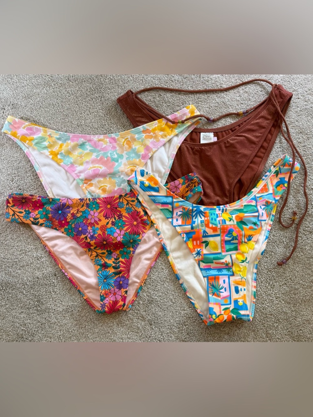 XL Bikini Bottom Bundle 4pc Wild Fable NWT High Leg Cheeky Swim Lot